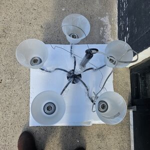 Elegant White 3/5 Light Chandelier Black 5 Light